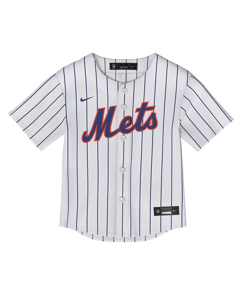 Nike Baby Boys and Girls Francisco Lindor White New York Mets Home Replica Jersey