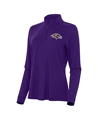 Antigua Women's Purple Baltimore Ravens Intent Quarter-Zip Sweatshirt