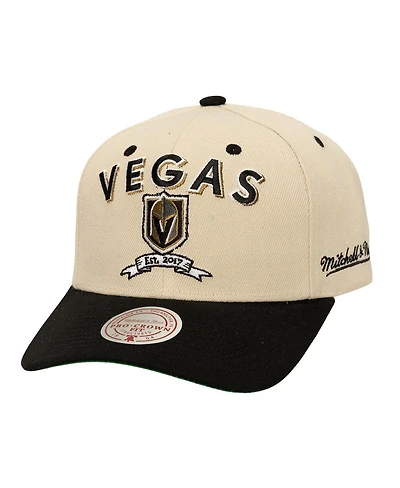 Mitchell & Ness Men's Cream Vegas Golden Knights Soul Legacy Defined Two-Tone Pro Crown Adjustable Hat