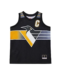 Mitchell & Ness Men's and Women's Mario Lemieux Black Pittsburgh Penguins Maxed Out Fashion Basketball Jersey