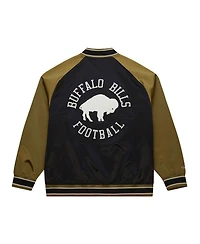 Mitchell & Ness Men's Olive/Black Buffalo Bills Vintage Logo Double Clutch Satin Raglan Full-Snap Jacket
