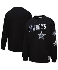 Mitchell & Ness Men's Black Dallas Cowboys Training Camp Vintage Logos Long Sleeve T-Shirt