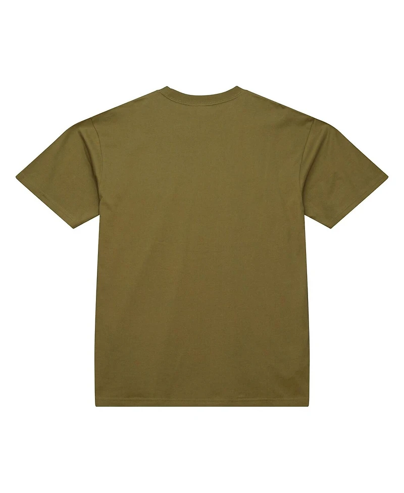 Mitchell & Ness Men's Olive Green Bay Packers Vintage Logo Premium T-Shirt