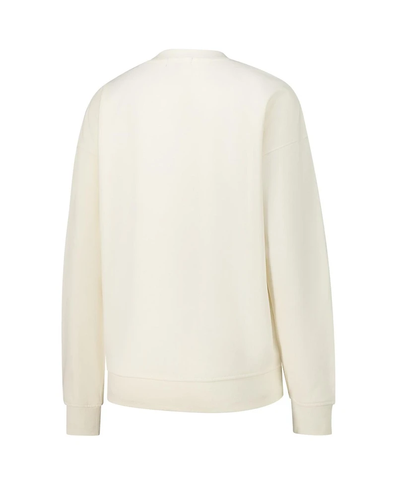 Mitchell & Ness Women's Cream Chicago Bulls Oversprayed Pullover Sweatshirt