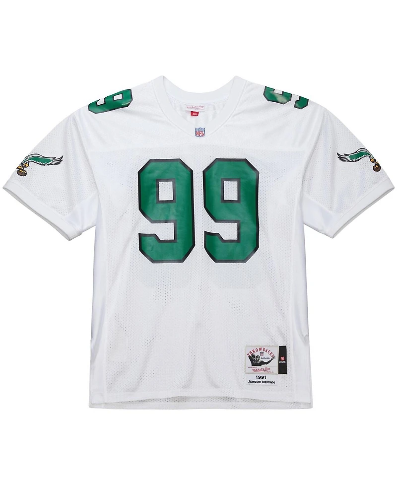 Mitchell & Ness Men's Jerome Brown White Philadelphia Eagles 1991 Authentic Throwback Retired Player Jersey