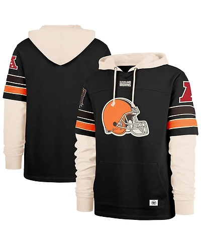 '47 Brand Men's Black Cleveland Browns Split Zone Cornerback Duo Hoodie