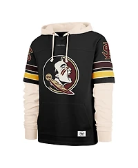 '47 Brand Men's Black Florida State Seminoles Split Zone Cornerback Lacer Pullover Hoodie