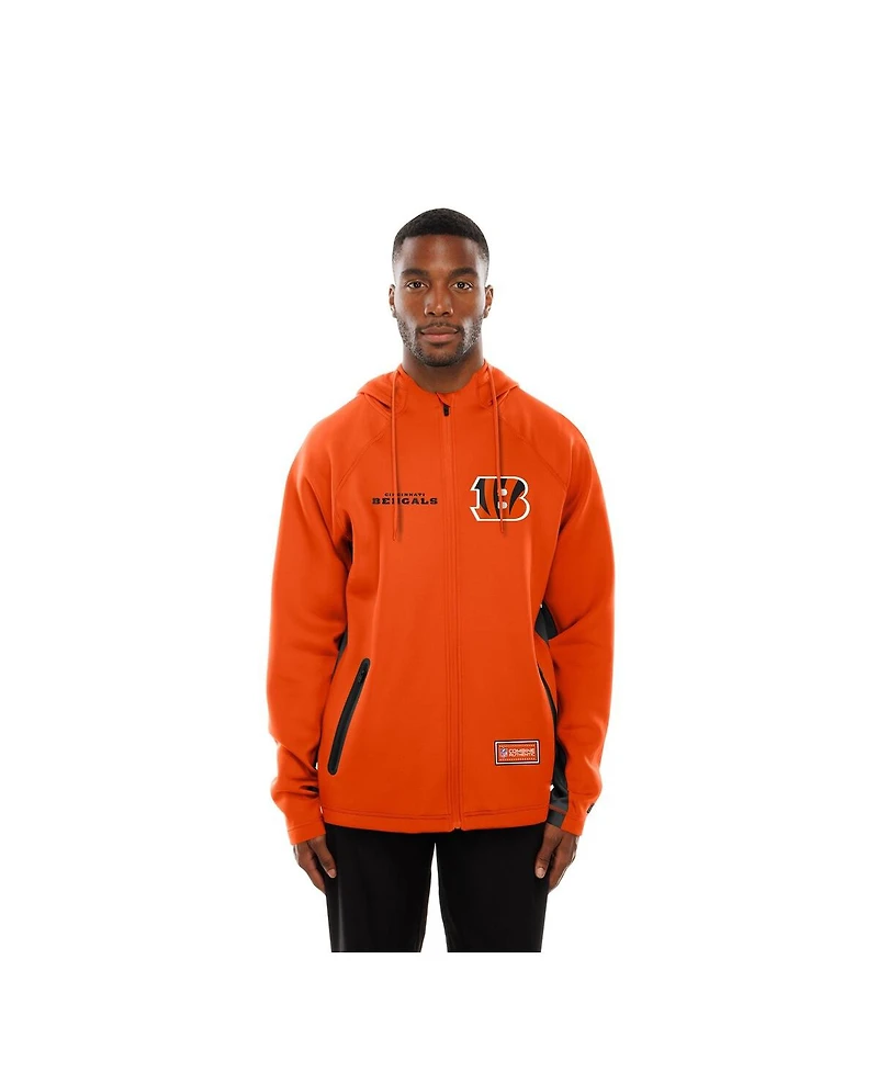 New Era Men's Orange Cincinnati Bengals Combine Authentic Raglan Scuba Full-Zip Hoodie