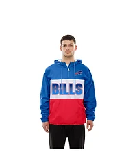New Era Men's Royal Buffalo Bills Ripstop Quarter-Zip Hooded Windbreaker