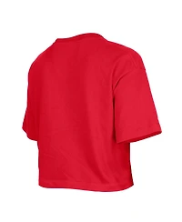 New Era Girls Red Kansas City Chiefs Flip Sequin Boxy T-Shirt