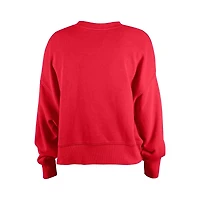 New Era Girls Scarlet San Francisco 49ers Flip Sequin Sweatshirt