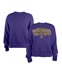 New Era Girls Purple Minnesota Vikings Flip Sequin Sweatshirt