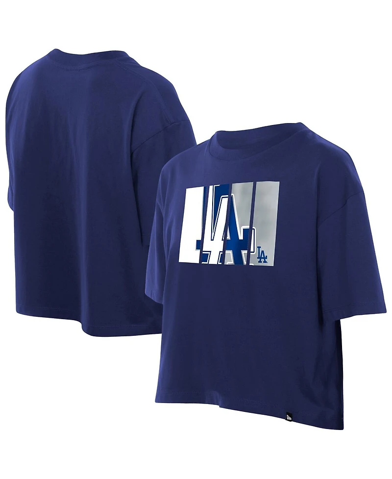 New Era Women's Royal Los Angeles Dodgers Boxy Foil Logo T-Shirt