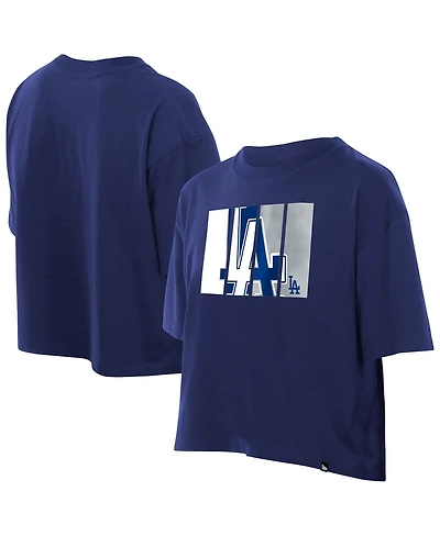 New Era Women's Royal Los Angeles Dodgers Boxy Foil Logo T-Shirt