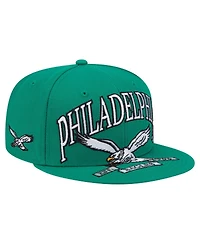 New Era Men's Kelly Green Philadelphia Eagles Throwback Oversized 59FIFTY Fitted Hat