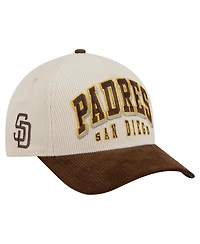 New Era Men's Cream/Brown San Diego Padres Sided Corduroy 9FORTY A-Frame Adjustable Hat