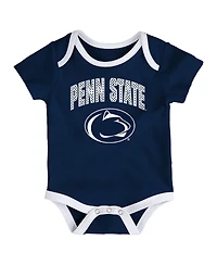 Outerstuff Baby Boys and Girls 3-Pack Penn State Nittany Lions All Day Play Bodysuit Set