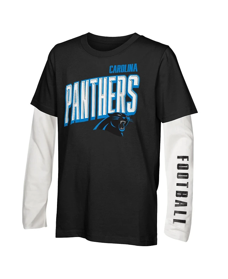 Outerstuff Big Boys and Girls Carolina Panthers The Mix Combo T-Shirt Set