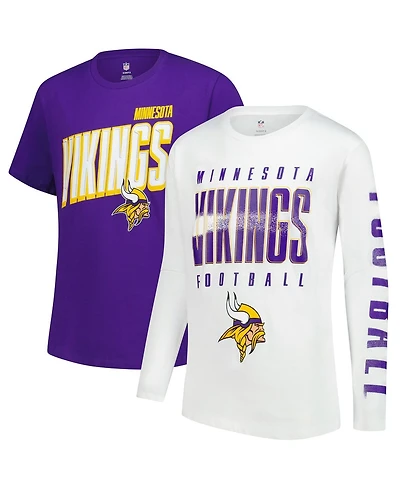 Outerstuff Big Boys and Girls Minnesota Vikings The Mix Combo T-Shirt Set