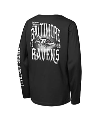 Outerstuff Big Boys and Girls Black Baltimore Ravens Rumble Long Sleeve T-Shirt