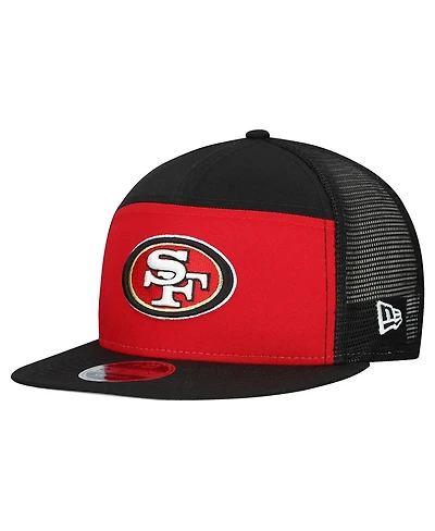 New Era Men's Scarlet/Black San Francisco 49ers Outdoor Split Panel 9FIFTY Snapback Hat