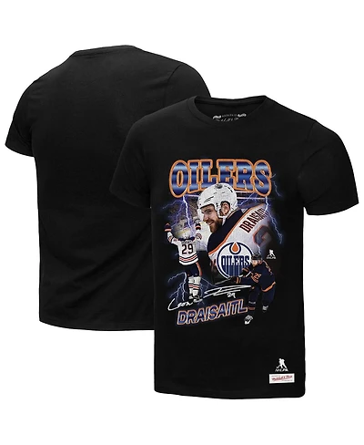 Mitchell & Ness Men's Leon Draisaitl Black Edmonton Oilers 2.0 Player Graphic T-Shirt