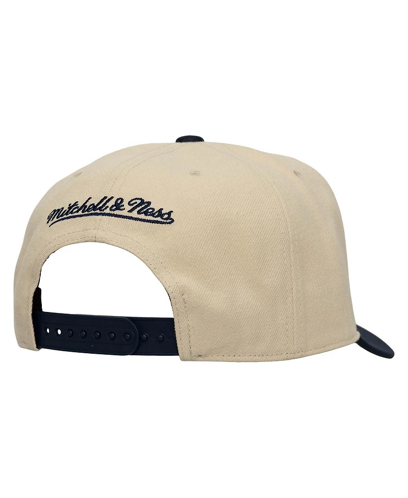 Mitchell & Ness Men's Cream/Navy Nashville Sc Upside Down Pro Pinch Snapback Hat