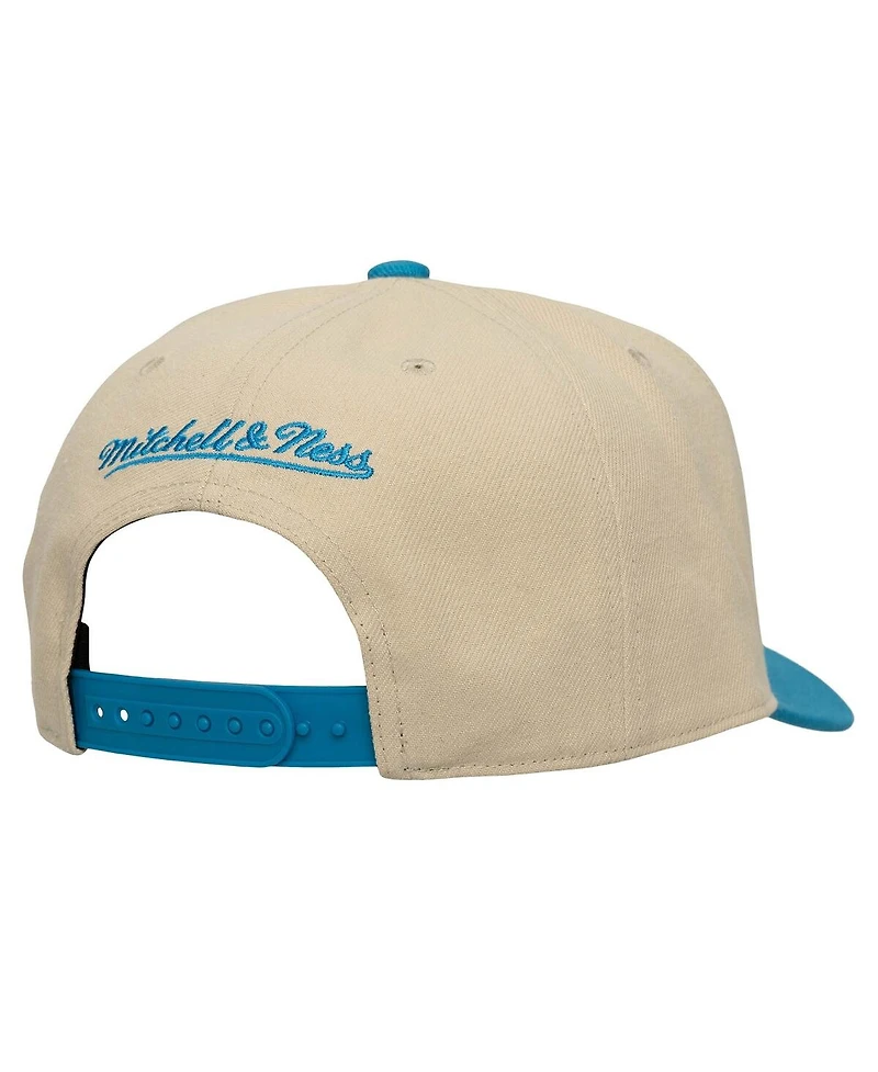 Mitchell & Ness Men's Cream/Blue Charlotte Fc Upside Down Pro Pinch Snapback Hat