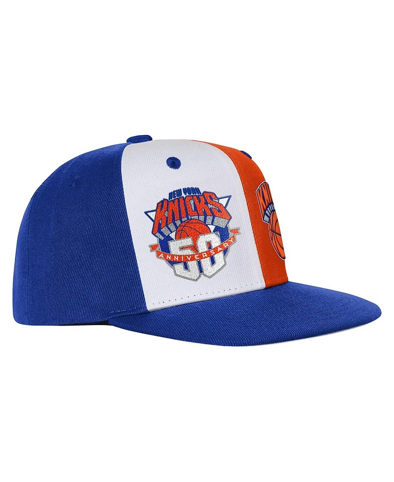 Mitchell & Ness Big Boys and Girls Blue New York Knicks 50th Anniversary Duo Front Snapback Hat