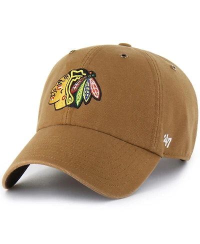 Carhartt x '47 Brand Men's Brown Chicago Blackhawks Clean Up Adjustable Hat