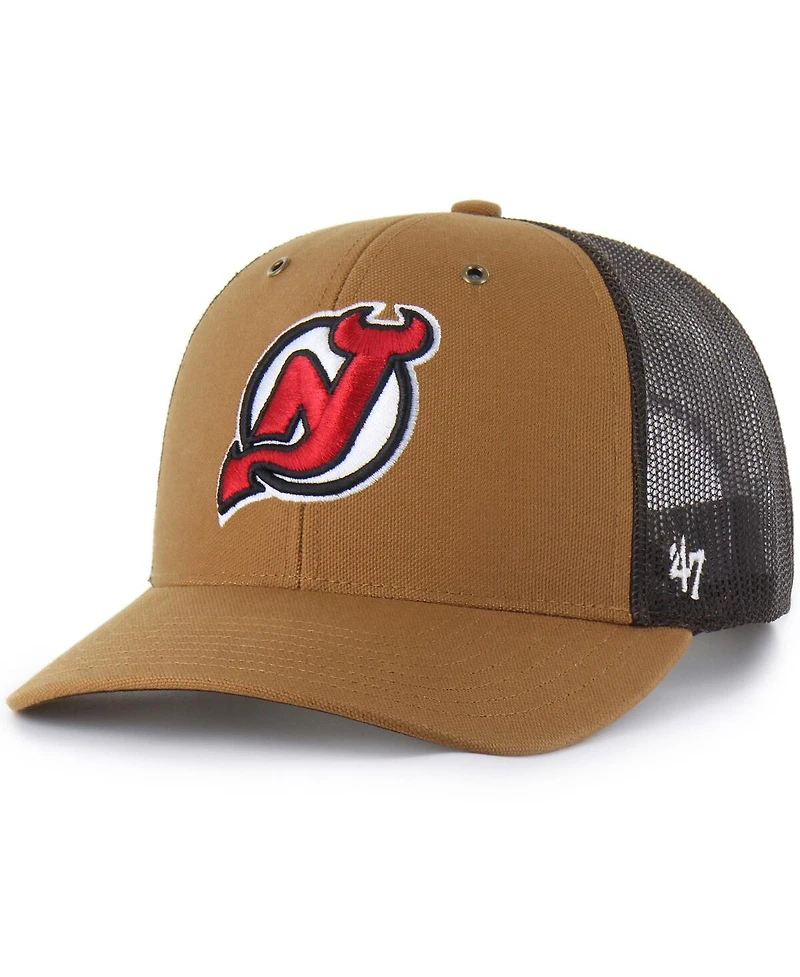 Carhartt x '47 Brand Men's Brown New Jersey Devils Trucker Adjustable Hat