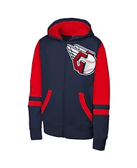 Outerstuff Men's Navy Cleveland Guardians Stadium Color Block Full-Zip Hoodie