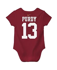 Nike Baby Boys and Girls Brock Purdy Scarlet San Francisco 49ers Player Name Number Bodysuit