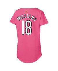 Outerstuff Big Girls Caleb Williams Pink Chicago Bears Player Name Number T-Shirt