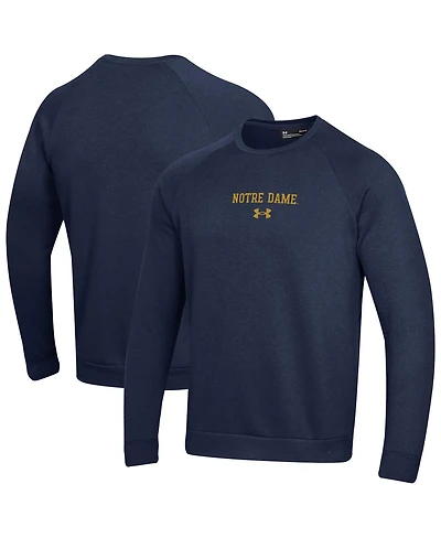 Under Armour Men's Navy Notre Dame Fighting Irish Sideline Rival Fleece Crewneck Sweatshirt