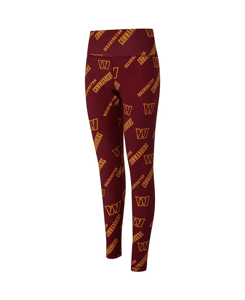 Concepts Sport Women's Burgundy Washington Commanders Mosaic Allover Print Leggings