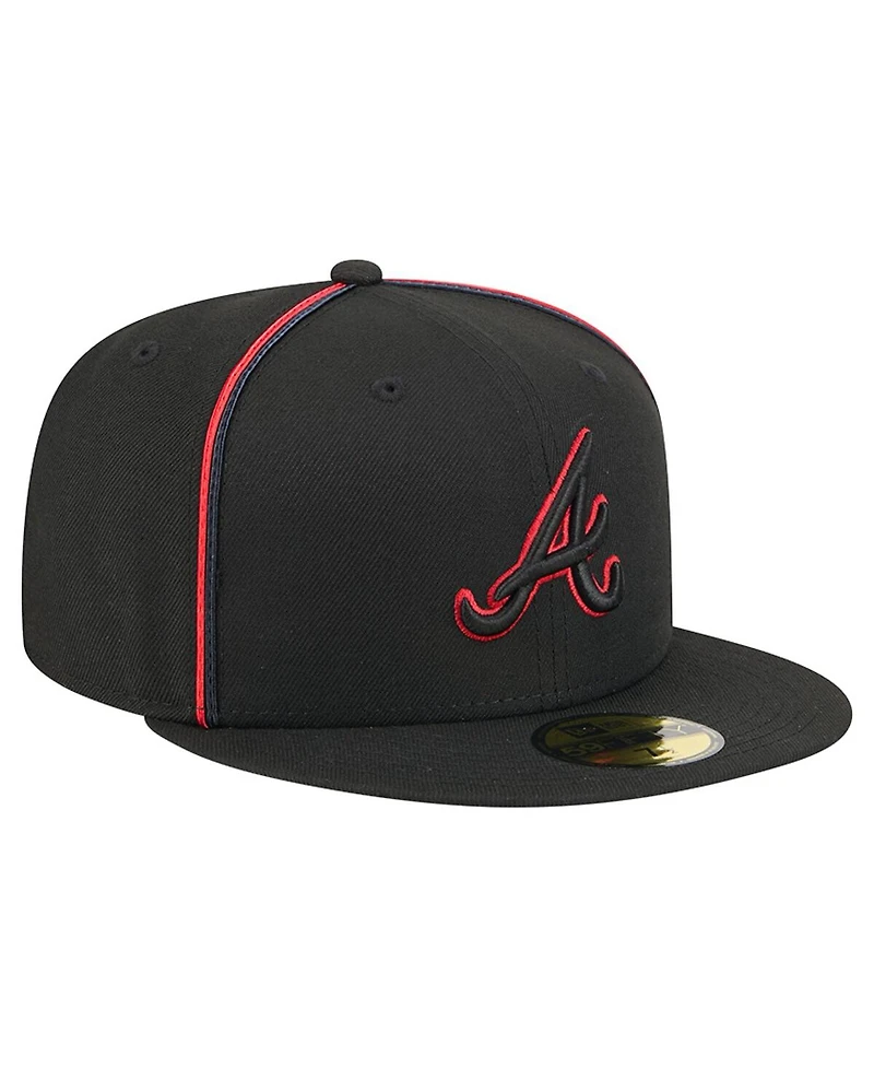 New Era Men's Black Atlanta Braves Soutache 59FIFTY Fitted Hat