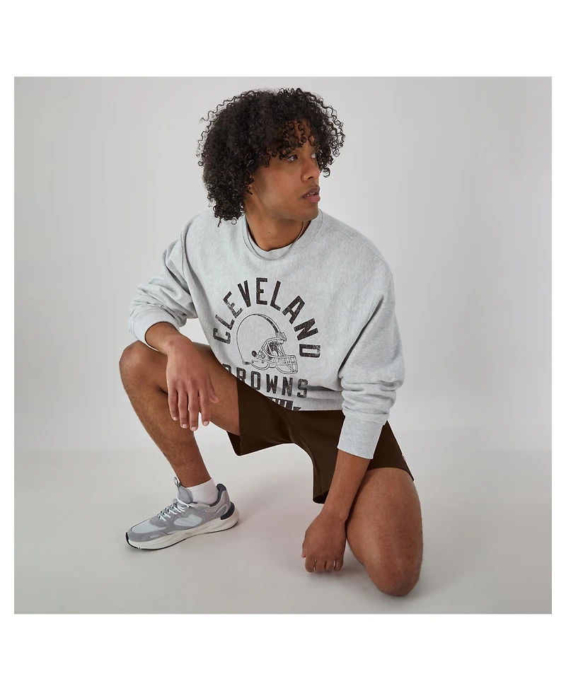 Champion Men's Heather Gray Cleveland Browns Reverse Weave Fleece Pullover Sweatshirt