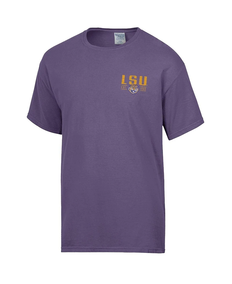 ComfortWash Men's Purple Lsu Tigers Big Name T-Shirt