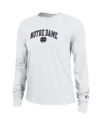 Champion Women's White Notre Dame Fighting Irish Arch Over Logo Long Sleeve T-Shirt