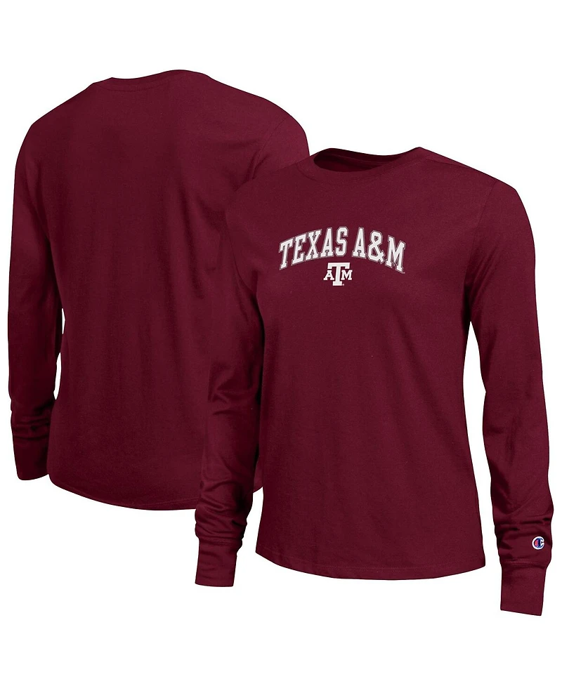 Champion Women's Maroon Texas A & M Aggies Arch Over Logo Long Sleeve T-Shirt