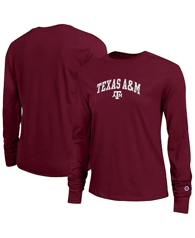 Champion Women's Maroon Texas A & M Aggies Arch Over Logo Long Sleeve T-Shirt