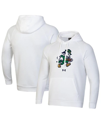Under Armour Men's White Notre Dame Fighting Irish Leprechaun Rival Fleece Hoodie