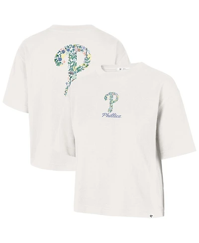 '47 Brand Women's Natural Philadelphia Phillies Full Bloom Cropped T-Shirt