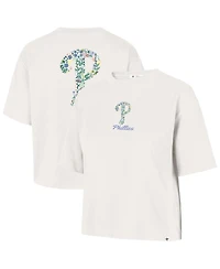 '47 Brand Women's Natural Philadelphia Phillies Full Bloom Cropped T-Shirt