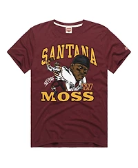 Homage Men's and Women's Santana Moss Burgundy Washington Commanders Retired Player Classic Caricature T-Shirt