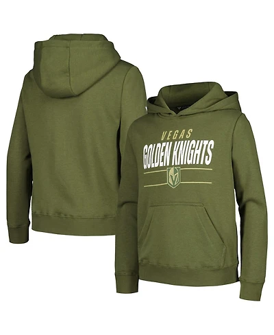 LevelWear Big Boys and Girls Olive Vegas Golden Knights Podium Fleece Pullover Hoodie