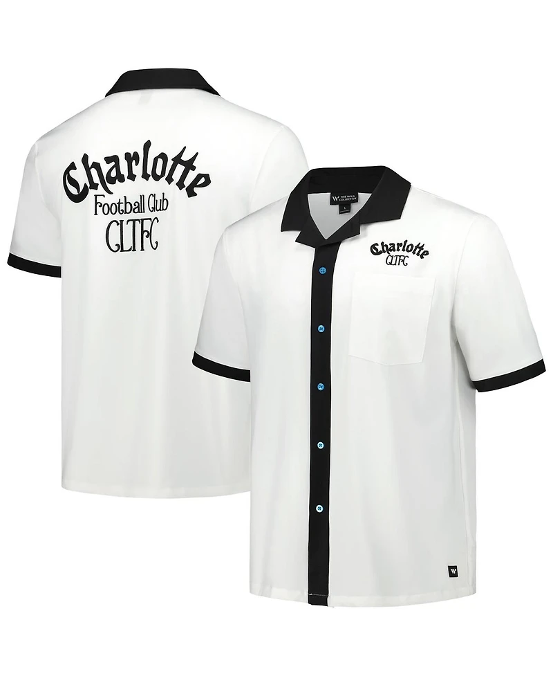 The Wild Collective Men's White Charlotte Fc Bowler Button-Up Shirt