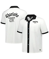 The Wild Collective Men's White Charlotte Fc Bowler Button-Up Shirt