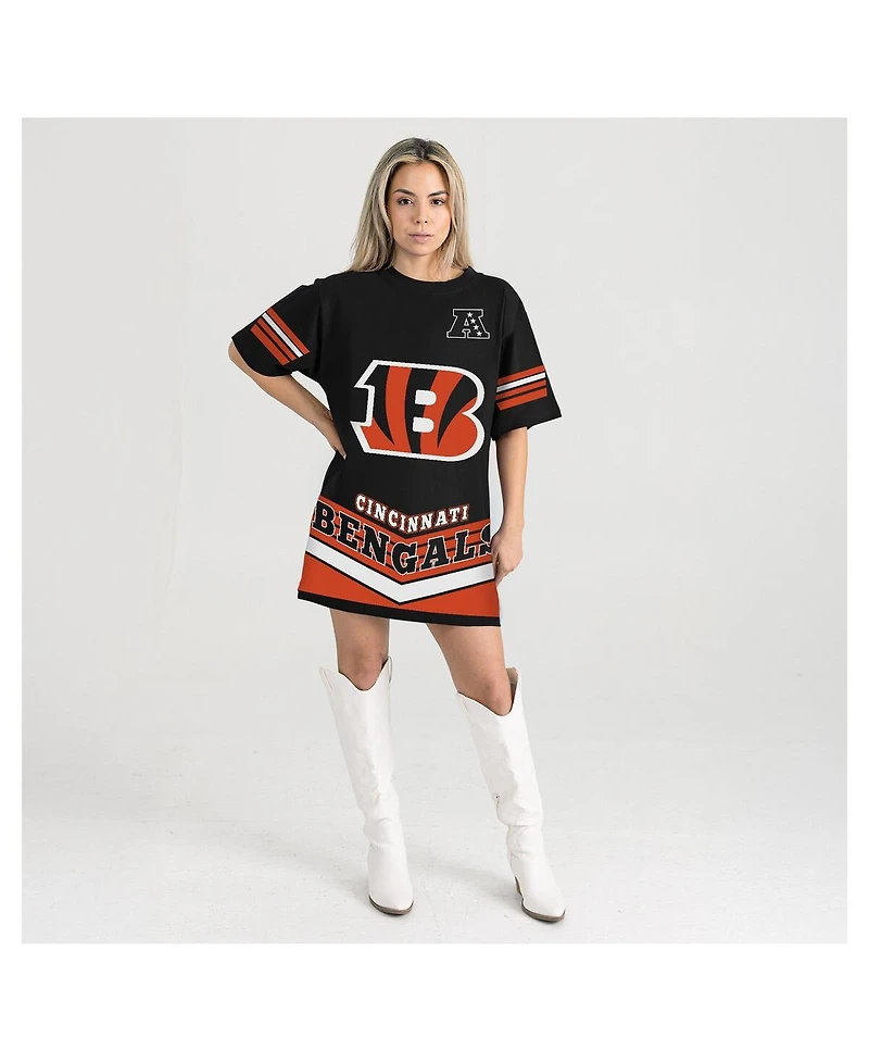 Gameday Couture Women's Black Cincinnati Bengals Perfect Score Vintage T-Shirt Dress